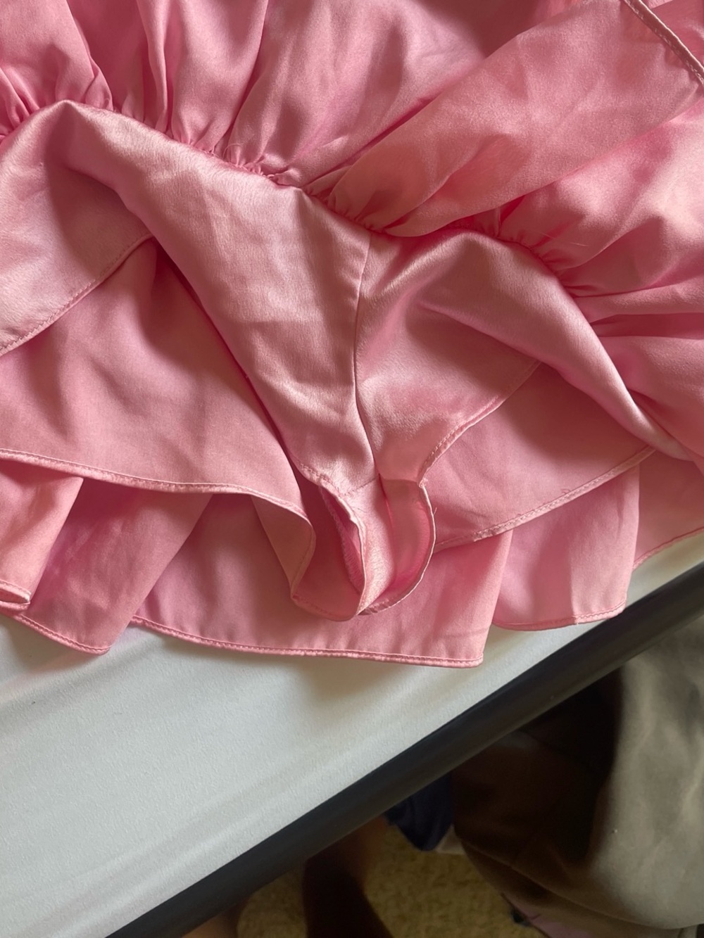 Pink Tiered Mini Skirt - Picture 2 of 4